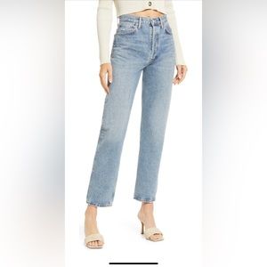 Agolde / 90’s High Waist Pinch Waist Straight Leg / Endless MD Indigo / Size 28